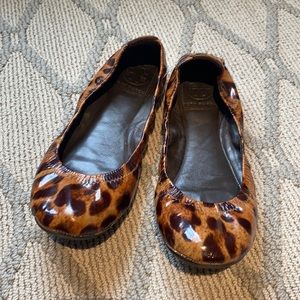 Tory Burch Leopard Patent Flats